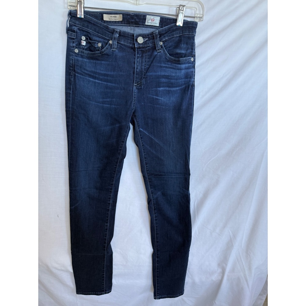 AG Adriano Goldschmied The Prima Mid Rise Cigarette Jeans Dark Wash Indigo